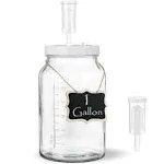 1 Gallon Large Fermentation Jars with Airlocks and Airtight SCREW Lid Wide Mo...