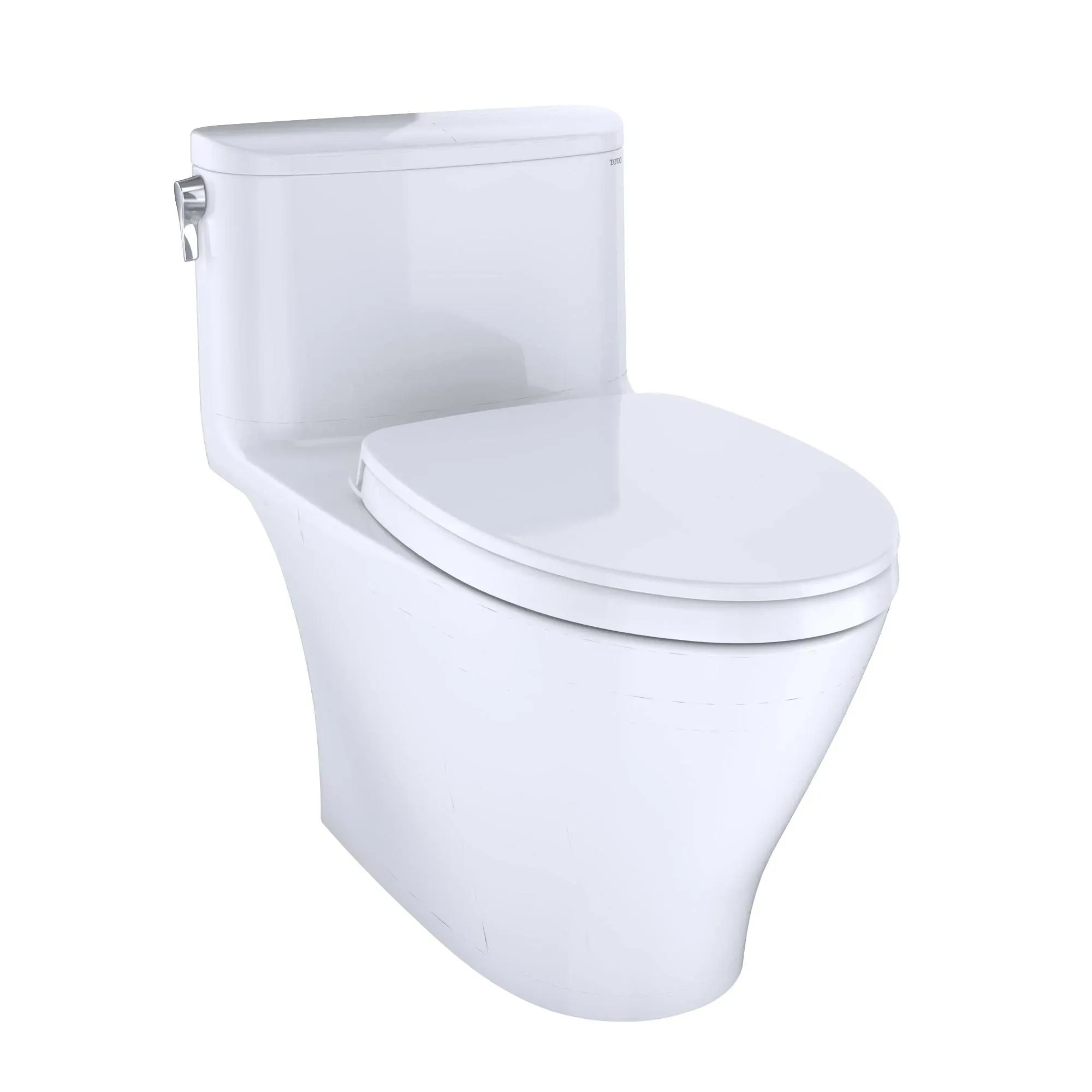 Toto MS642124CUFG#01 Nexus 1G One-Piece Elongated 1.0 GPF Universal Height Toilet with CeFiONtect and SS124 SoftClose Seat , Cotton White