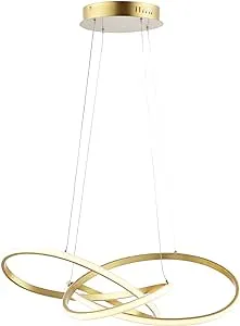 Jonathan Y Alexia 25" Abstract Integrated LED Metal Adjustable Pendant - Gold Painting