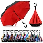 SPAR. SAA Double Layer Inverted Umbrella with C-Shaped Handle, Anti-UV Waterproof Windproof Straight Umbrella for Car Rain Outdoor Use