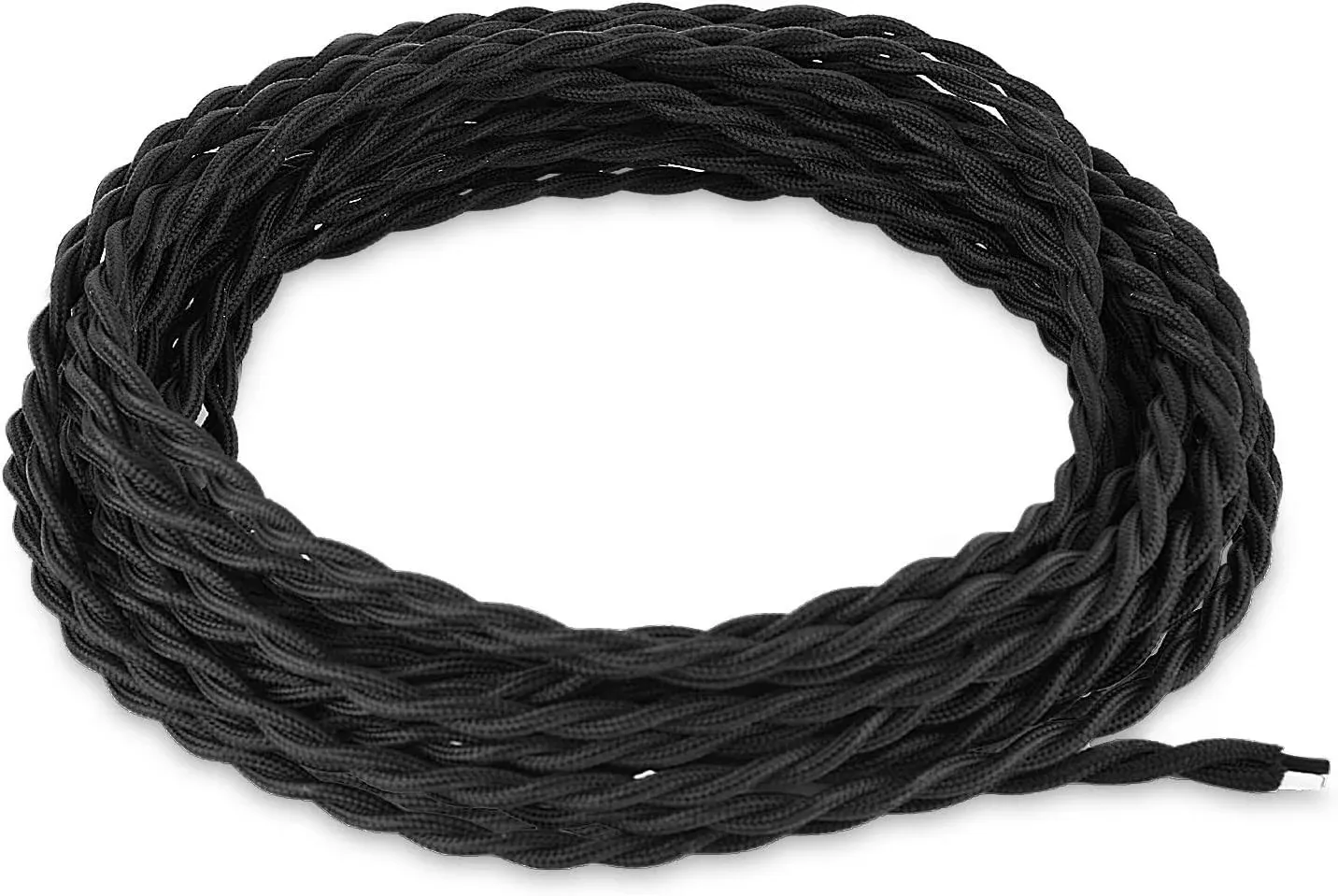 FadimiKoo Electrical Cord 55ft Twisted Cloth Cord, 18/2 Cotton Covered Electrical ...