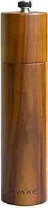 Wooden Salt and Pepper Grinder,8 Inch Manual Salt and Pepper Mill, Adjustable...