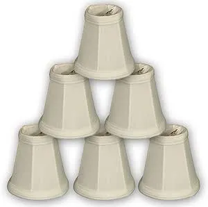 Royal Designs, Inc. Empire Chandelier Shade with Flame Clip Fitter,CS-101WH-6, White, 2 x 3.5 x 3.5, Pack of 6