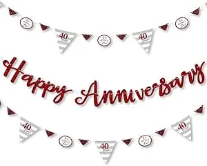 We Still Do - 40th Wedding Anniversary - Anniversary Party Letter Banner Decoration - 36 Banner Cutouts and Happy Anniversary Banner Letters