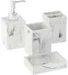 Sweet Home Collection Plaza Poly Resin Bath Accessory Collection 4 Piece Bathroom Set