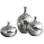 Madison Park Signature Ansen Metallic Vase 3 Piece Set, Silver