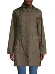 Cole Haan Women's Packable Hooded Rain Jacket Olive / XS