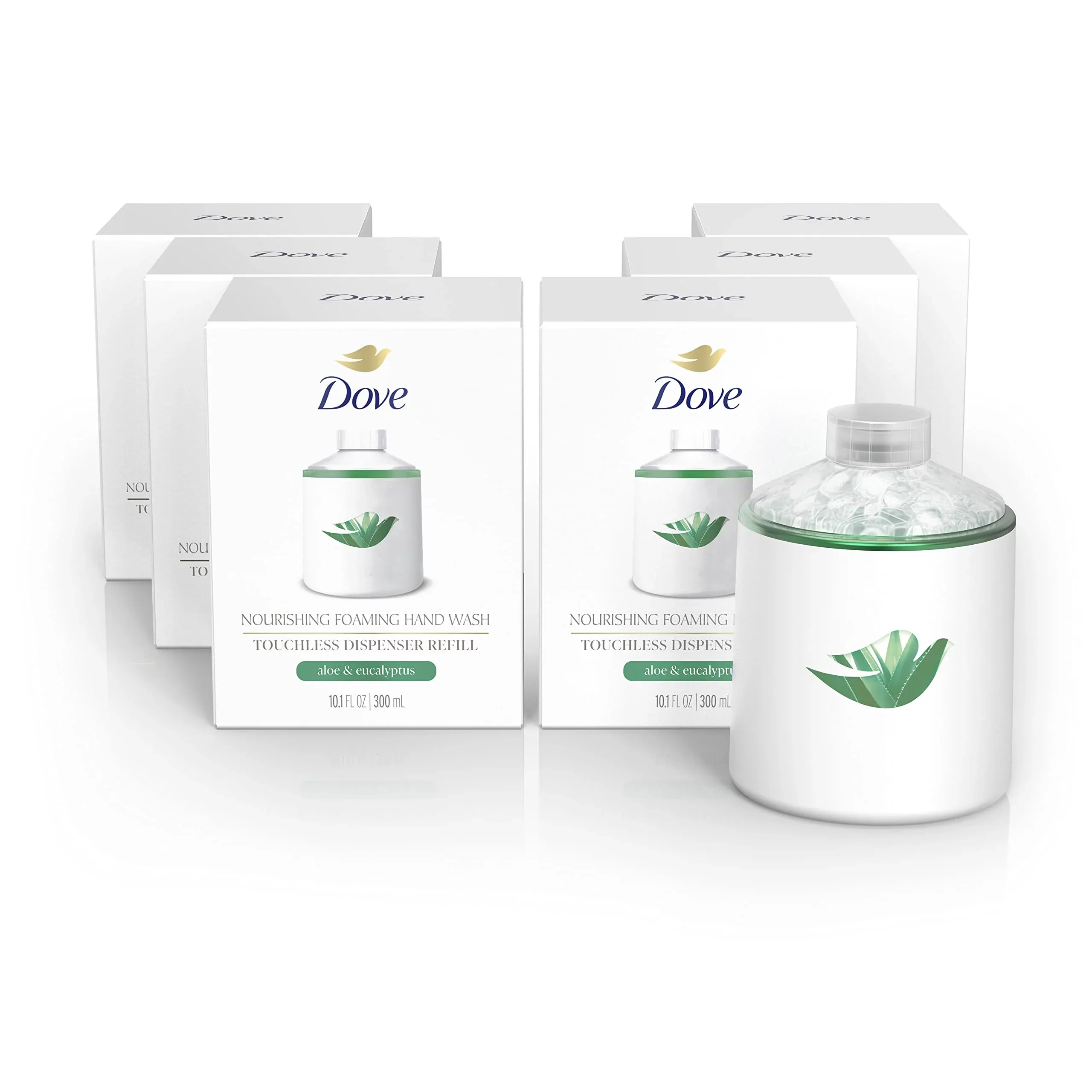 Dove Nourishing Foaming Hand Wash Touchless Dispenser Refill Aloe and Eucalyptus Moisturizing Hand Wash for Lasting Nourishment 10.1 oz 6-pack