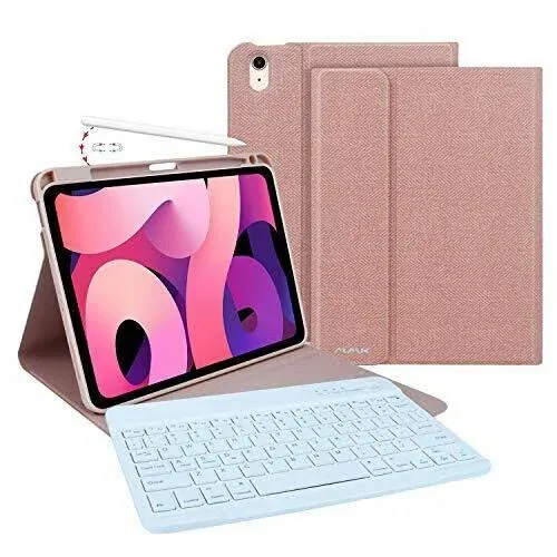 MMK Keyboard Case Compatible with iPad 10.2 inch 9th Gen 2021,for iPad 8th Generation 2020, 7 Color Backlit 360 Rotatable Wireless Detachable Bluetooth Keyboard Cover Tablet Case