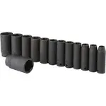 Pittsburgh 1/2 in. Drive Metric Impact Deep Socket Set, 13 Piece