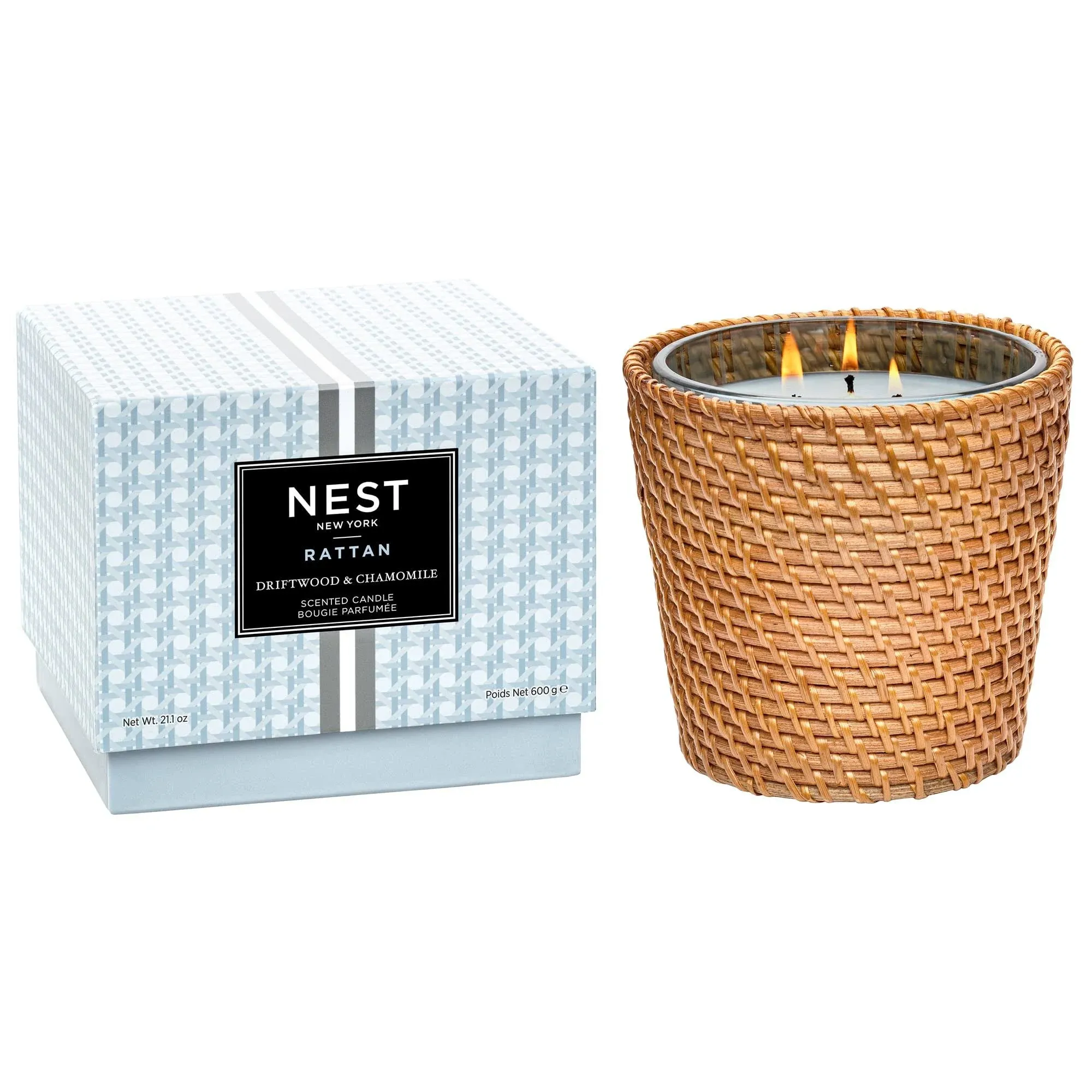 Nest Rattan Driftwood and Chamomile Candle 21.2 oz (3-wick)