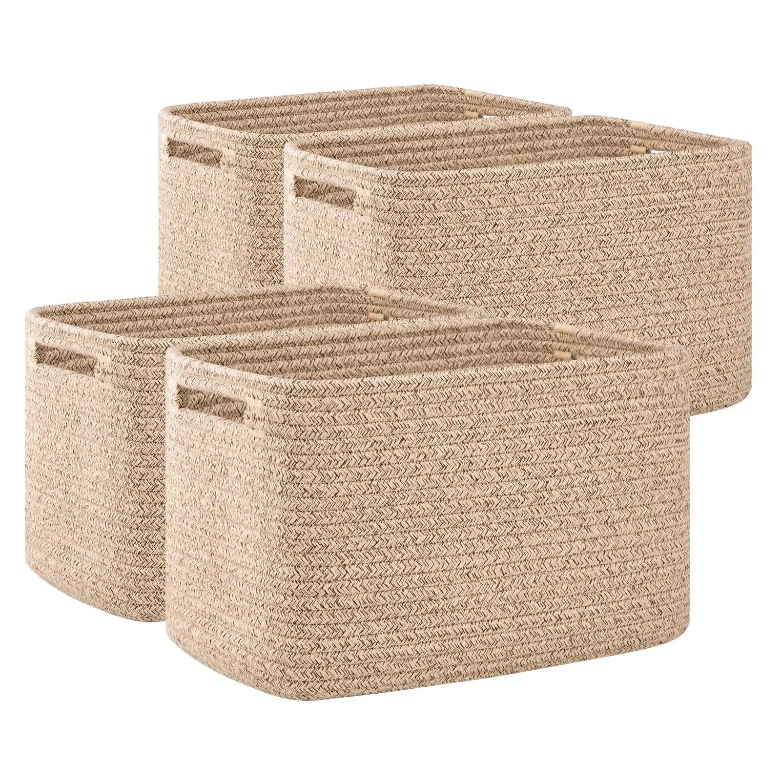 OIAHOMY 4 Pack Storage Baskets for Organizing, Cube Storage Bins for Shelves ...