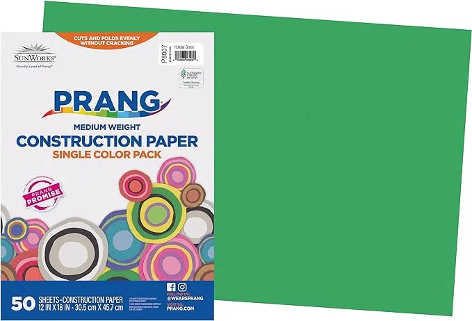 Prang (Formerly SunWorks) Construction Paper, White, 12" x 18", 50 Sheets