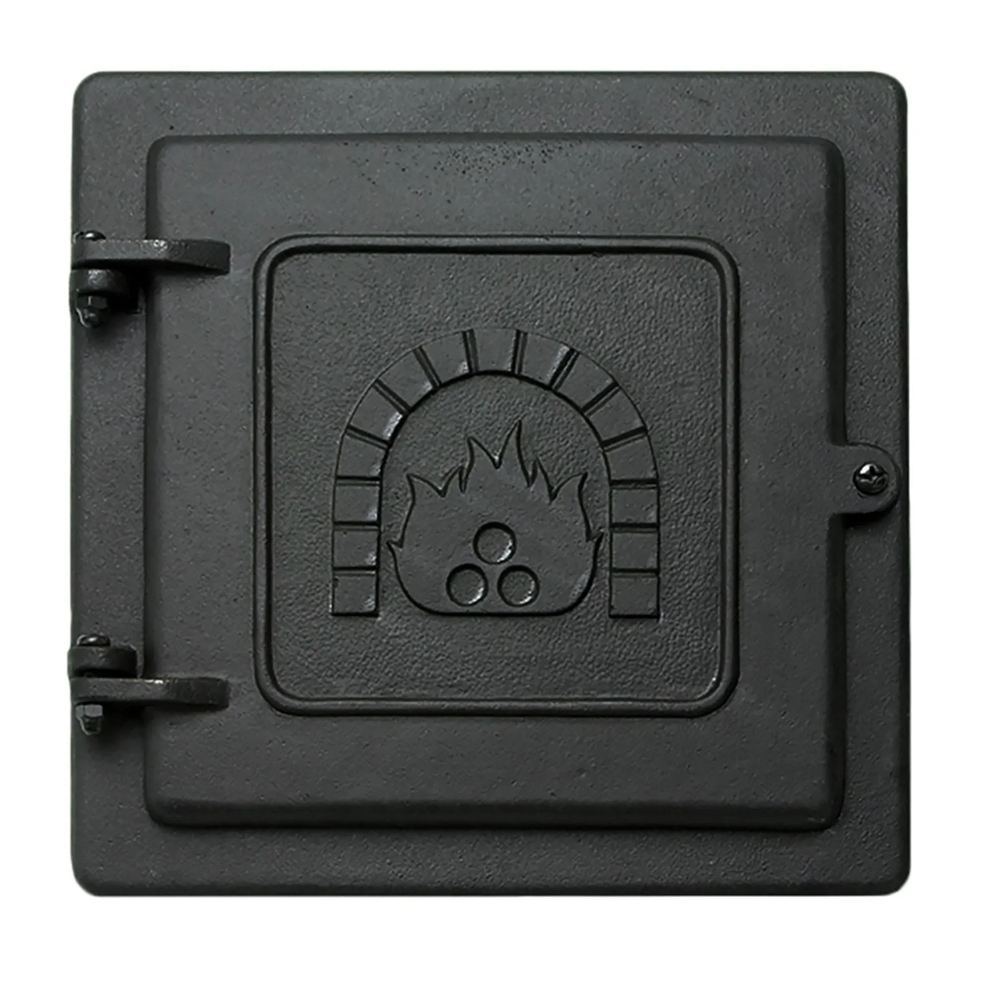 8 inch x 8 inch Cast Iron Clean Out Door in Black