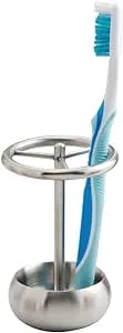 iDesign Nogu Toothbrush Stand, Brushed Stainless Steel - Contemporary - Toothbrush Holders - by iDesign | Houzz