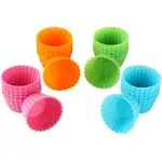 Bakerpan Silicone Mini Cupcake Holders, Mini Cupcake Liners, Pastry & Dessert Cups, 24