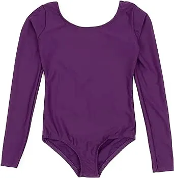 Girls Long Sleeve Leotard Classic Solid Color