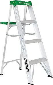 Louisville Ladder 4-foot Aluminium Step Ladder with tool tray, 225-Pound Load Capacity, Type II, AS4004