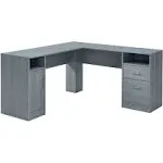 Functional L Shaped Desk with Storage Gray - Techni Mobili