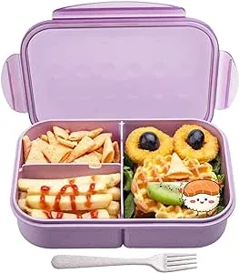 MISS BIG® Bento Box,Bento Box for Kids,Lunch Box Kids,Ideal Leakproof Kids Lunch Box,Lunch Containers No BPAs and Chemical Dyes,M/W,D/W & Fridge Safe(1150ml Purple)