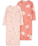 2-Pack Cotton Nightgowns for Baby Girls