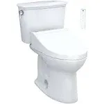 TOTO Drake Transitional WASHLET+ Two-Piece Elongated 1.28 GPF Tornado Flush Toilet with C5 Bidet Seat MW7863084CEG#01