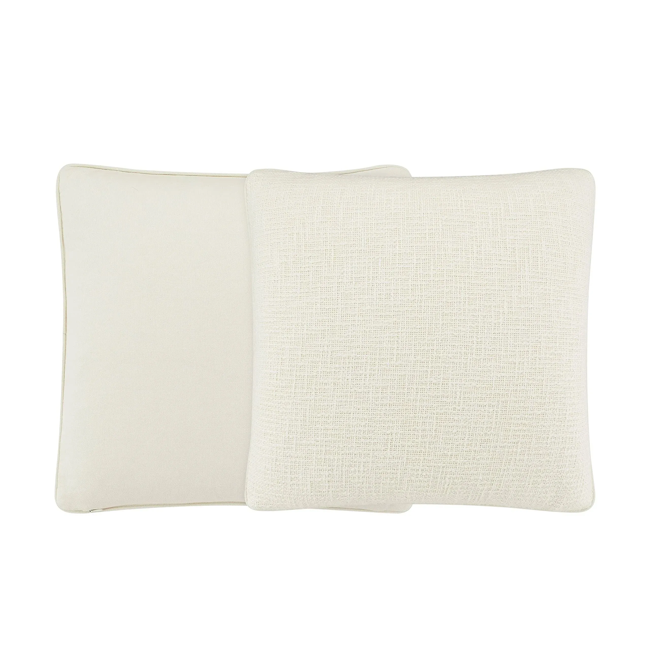 Waverly Universal Decorative Modern Square Throw Pillow for Bed and Couch,18" x 18", Antique White