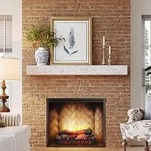 Country Living Hatteras Floating Wood Fireplace Mantel Shelf - Whitewash 48 i...