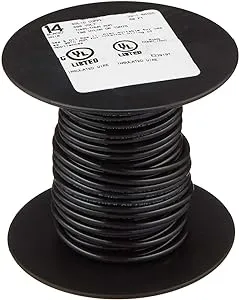 Southwire COMPANY LL 11579041 50' 14SOL BLK THHN Wire; 14 Guage; Black