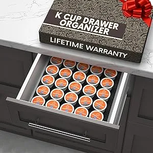 A3 Direct K Cup Drawer Organizer Compatible with Keurig Coffee Pods - 25 Capacity K Cup Organizer for Kitchen Drawer, Office Coffee Station - K Cup