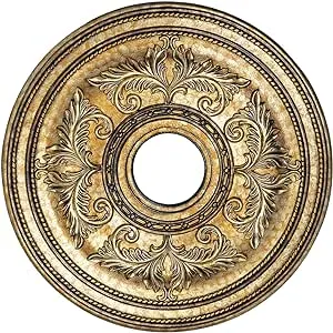 Livex Lighting 8200-65 Ceiling Medallion, Hand Painted Vintage Gold Leaf 0.1 x 0.1 x 1.5