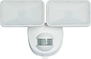 Globe Electric HZ-7161-WH Heathco Battery Powered Security Light, 180 Deg Sensing, 400 Lumens, Led Lamp, 120 Vac, 60 Hz, White