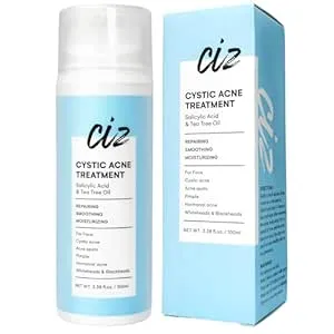 Cystic Acne Spot Treatment for Face: Cystic Hormonal Acne Spot Treatment for Face - Hormonal Acne Pimple Spot Cream with Salicylic Acid & Tea Tree Oil - 100 ml