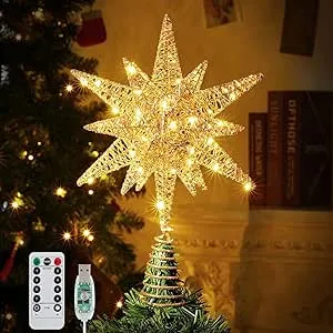 Roylvan 3D Lighted Christmas Tree Topper Star