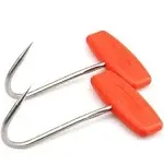 TIHOOD 2pcs Meat Hooks for Butcheringt Shaped Boning Hooks with Handl