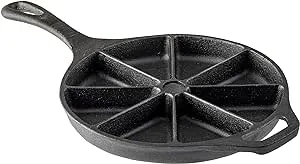 Tablecraft Round Corn Bread Skillet with Handle, Cast Iron, 8.75" dia x 15.625" (5.5" Handle)