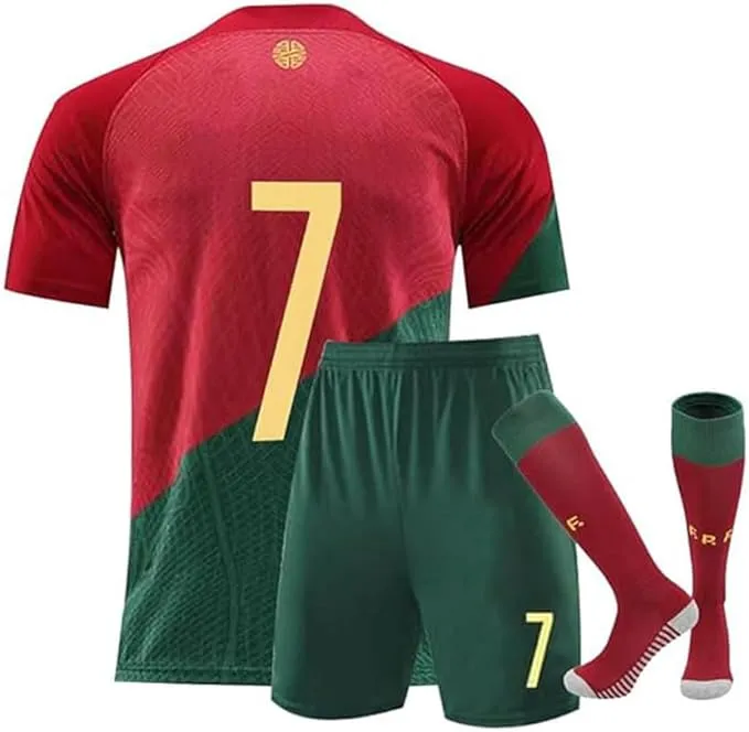 Soccer Jersey Boys,Jersey Kids, Boys' Soccer Jersey #7,T-Shirt Boys Kids Youth Jersey Socks Soccer Shirt Kit Set