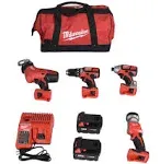 Milwaukee 2695-24 M18 Cordless 4-Tool Combo Kit