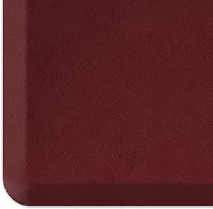 NewLife by GelPro Anti-Fatigue Designer Comfort Kitchen Floor Mat, 20" x32”, Leather Grain Cranberry