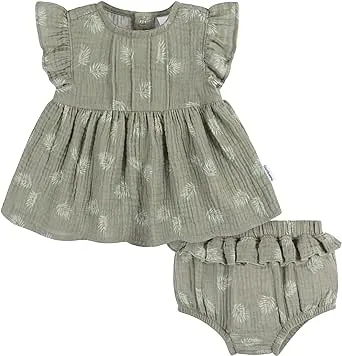 Gerber Baby-Girls 2 Piece Dress And Diaper Cover Set