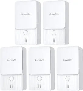 GoveeLife Water Leak Detectors 5 Pack, 100dB Adjustable Audio Alarm and Leak and Drip Alerts, Detector for Home, Bedrooms, Basement, Warehouse,