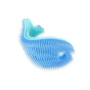 Innobaby Bathin' Smart Silicone Fish Bath Scrub, Aqua/Periwinkle