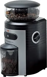 Espressione Professional Conical Burr Coffee Grinder, Black/Silver, 8.5-Oz.