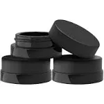 Sodo Loco (90 Pack) 7ml Low Profile Thick Glass Jars with Black Lids - Airtight Containers for Oil, Lip Balm, Wax, Cosmetics