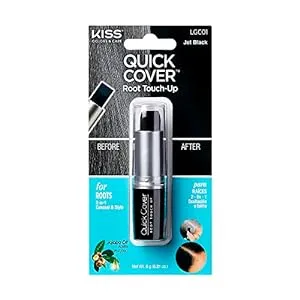 RED by Kiss Quick Cover Root Touch Up Stick Type Water-Resistant Temporary Gray Concealer Cover Up Brush for Hair and Beard (Jet Black)