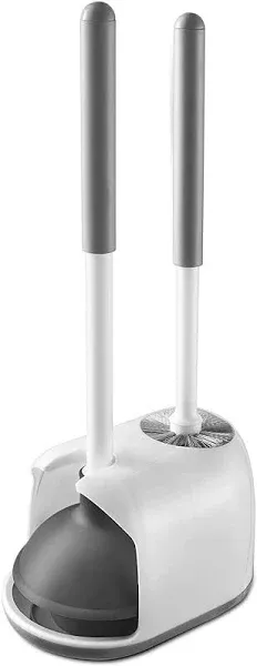 1set Toilet Plunger And Brush, 2 In 1 Toilet Bowl Brush Plunger Set With Holder, Bathroom Cleaning Tools With Caddy Stand, Bathroom Accessories