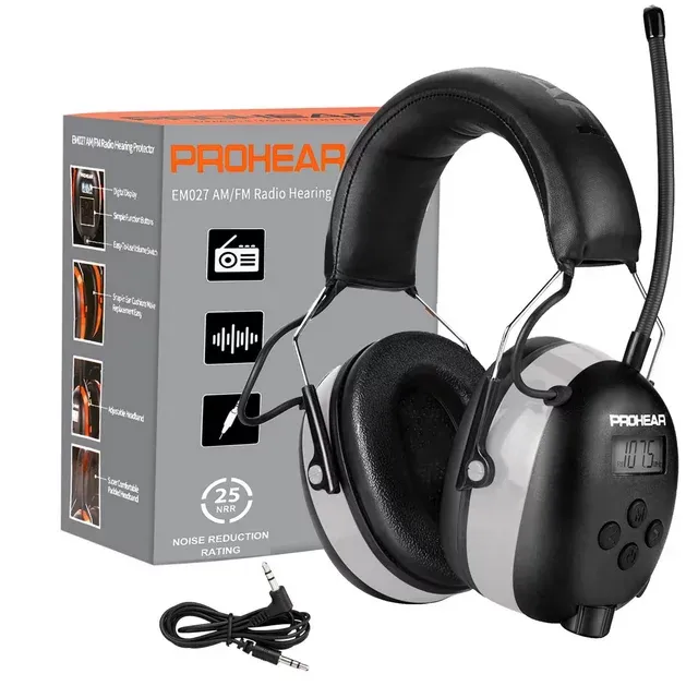 PROHEAR AM FM Radio Safety Ear Muffs with LCD Display