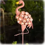 Homeimpro Garden Solar Lights,Flamingo Pathway Outdoor Stake Metal Lights,Waterproof Warm White LED for Lawn,Patio or Courtyard