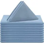 Your Chair Covers Cloth Polyester Napkins, 20 x 20 Inch, Washable Dinner Fabric Linen Napkins with Hemmed Edges for Restaurant, Wedding and Holiday Pack of 10 (Light Blue)