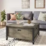 Bestier Square Coffee Table, 36 inch Farmhouse Coffee Table with Large Hidden Storage Compartment, Wood Center Table Cocktail Table with Hinged Lift